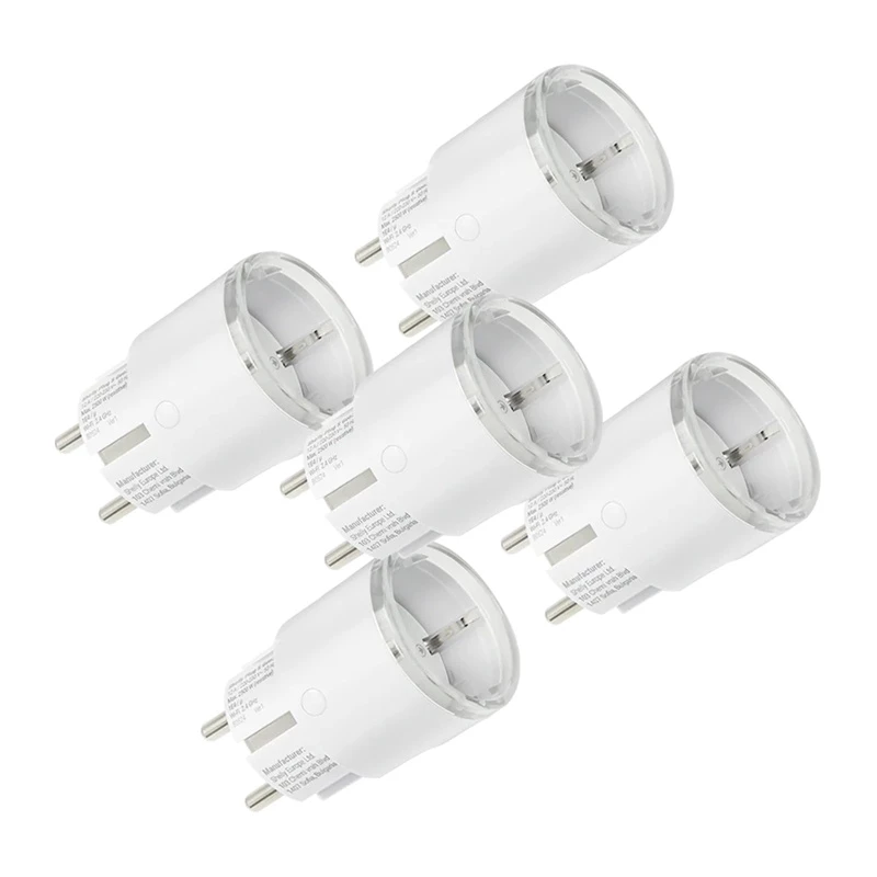 Išmaniųjų kištukų rinkinys Shelly Plug S MTR Gen3 — 5 vnt., 12A, baltas