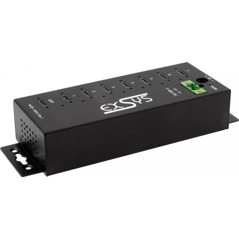 USB šakotuvas Exsys EX-1537HMVS — 7 prievadų USB 3.2 Gen 1 su 15 kV ESD apsauga