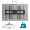 Manhattan lauko sieninis laikiklis televizoriams ir monitoriams, pilnai judinamas, 37-65 col. ekranams, VESA 200x200-600x400 mm, iki 50 kg, atsparus oro salygoms, juodas