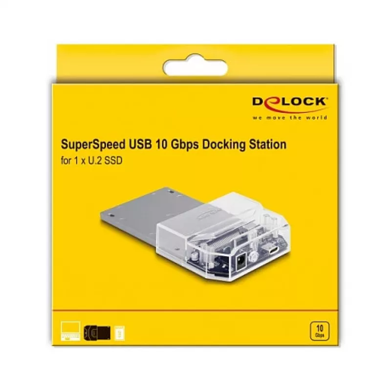 DeLOCK USB-C prijungimo stotelė 1 x U.2 SSD, juoda