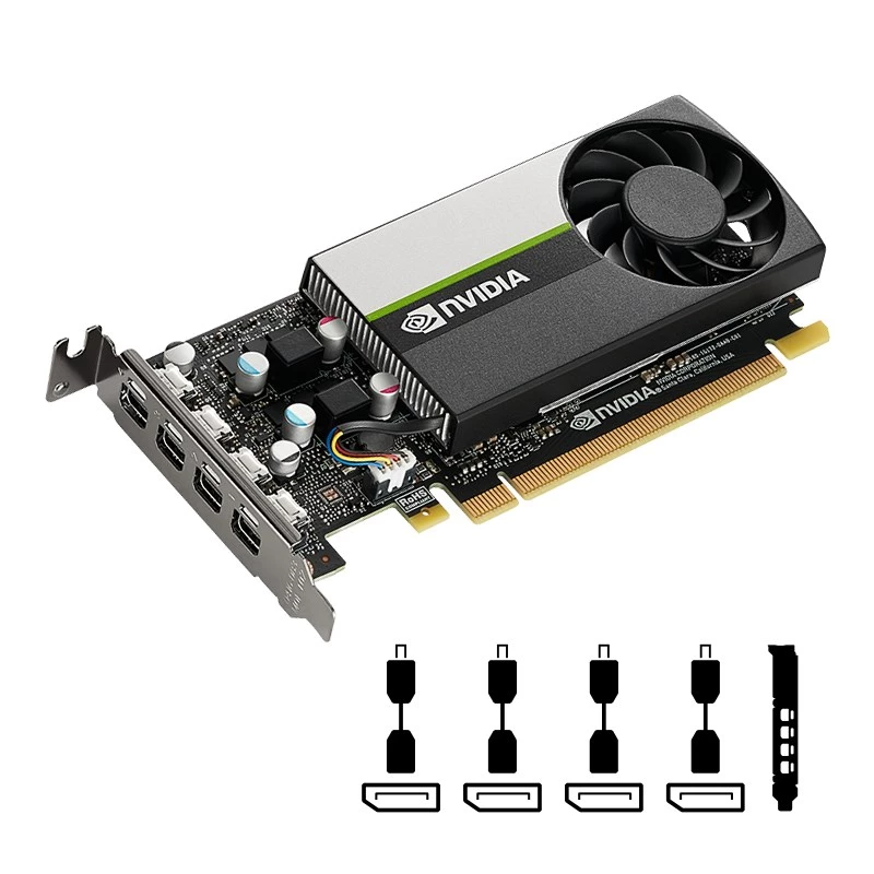 PNY NVIDIA T1000 4GB GDDR6 Low Profile, 4x Mini DisplayPort (VCNT1000-SB)