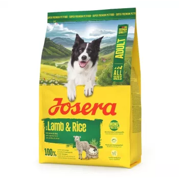 Sausas šunų maistas JOSERA Adult Lamb & Rice 3 kg — suaugusių šunų formulė su aviena ir ryžiais