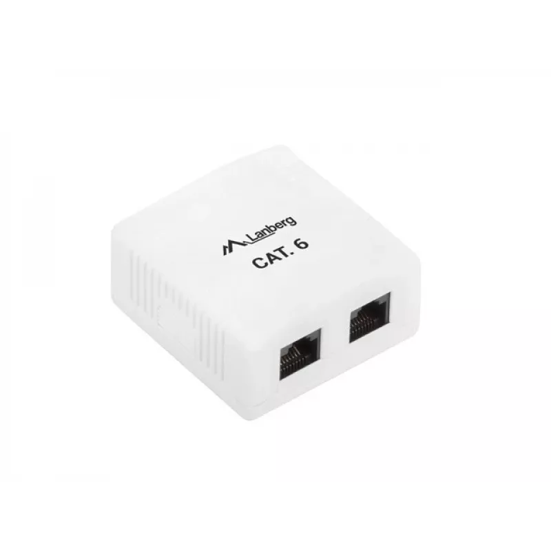 LANBERG Outlet Box RJ-45 Cat6 OU6-0002-W baltas, 2 lizdai, 30×54×57 mm