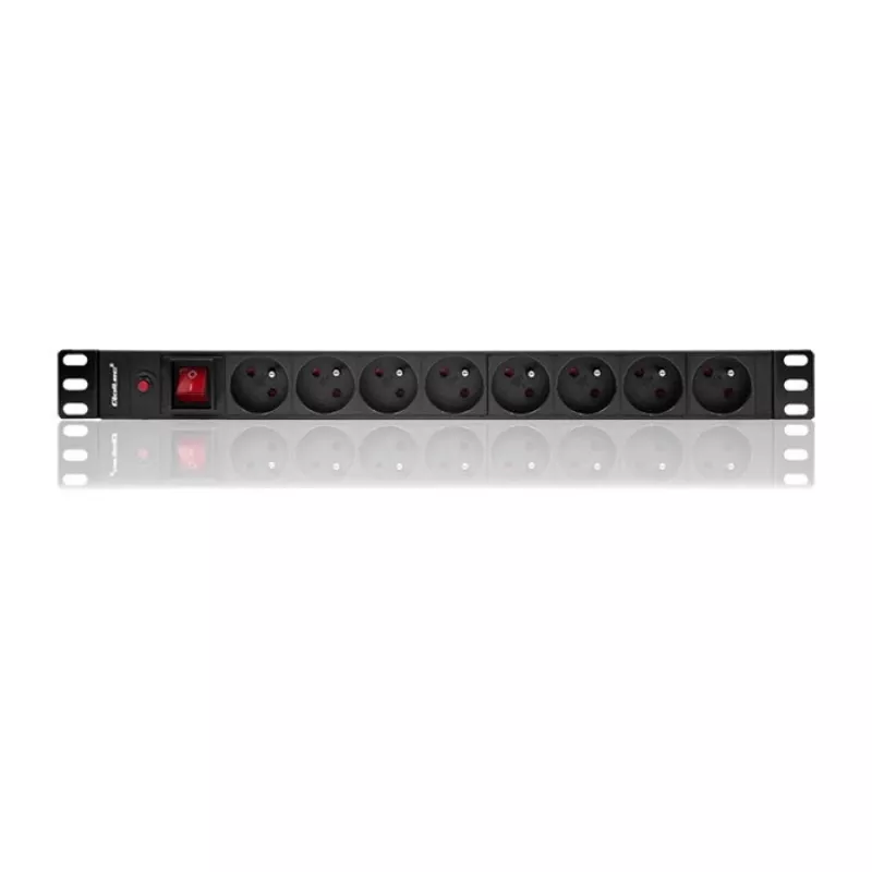 Qoltec 53996 Maitinimo juosta RACK 19 | 1U | 16A | PDU | 8xFRANCAI | 2m