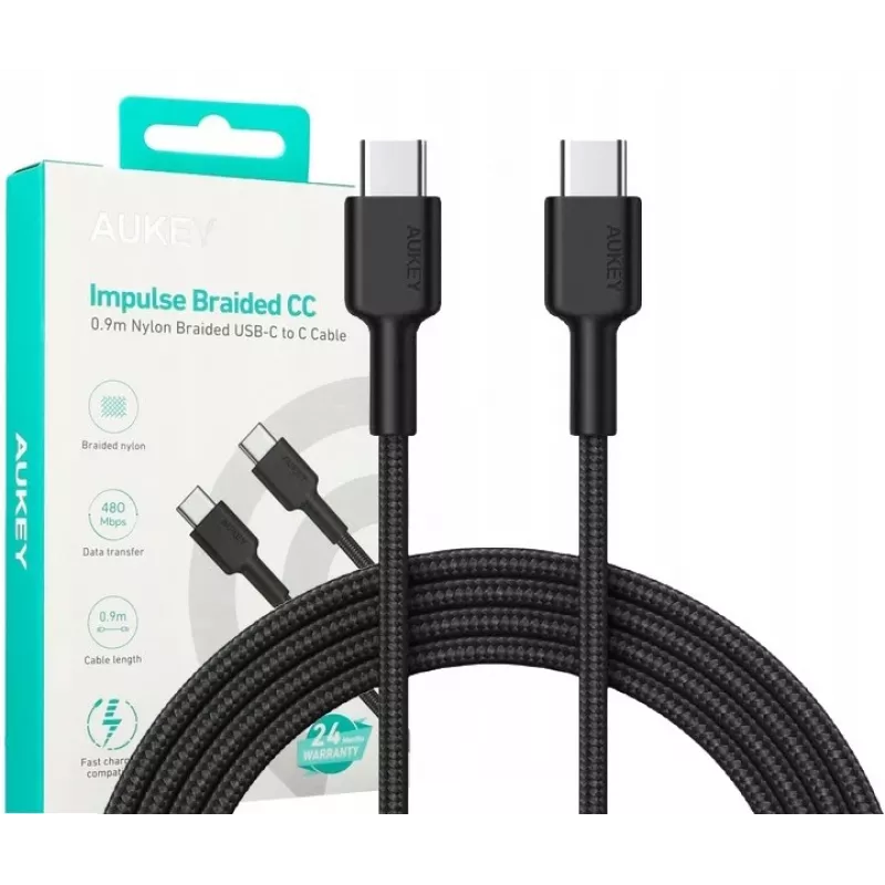 USB-C laidas Aukey CB-CD45 0,9 m — USB Type-C į USB-A, Quick Charge palaikymas