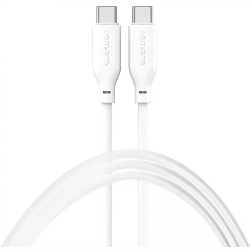 4smarts USB-C / USB-C silikoninis kabelis High Flex 60W 1,5m baltas