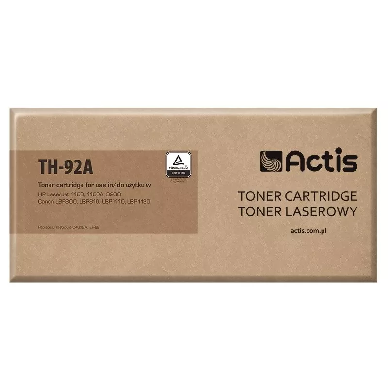 Actis TH-92A Toneris (pakaitalas HP 92A C4092A, Canon EP-22; standartinis; 2500 puslapių; juodas)