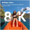 Veiksmo sporto kamera Insta360 Ace Pro 2 — 50 MP, 8K itin didelė raiška (7680×3272), 1/1,3 colio jutiklis, iki 240 kadrų per sekundę, įmontuotas ekranas, „Wi‑Fi“, „MicroSD“, 177,7 g, juoda