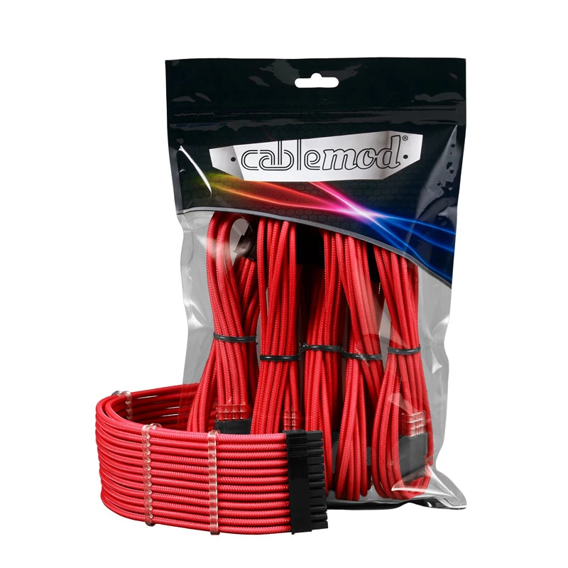 CableMod CableMod PRO ModMesh 12VHPWR ilginimo rinkinys — raudona