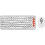 Klaviatūros ir pelės rinkinys Logitech POP Icon Combo — Mini Bluetooth QWERTZ klaviatūra, US International/Vokietijos išdėstymas, oranžinė/balta, pelė įtraukta