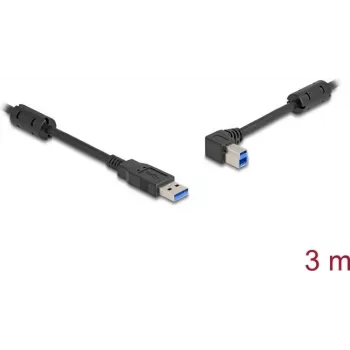 DeLOCK USB laidas A tipo kištukas į B tipo kištuką 90° kampu į kairę 3 m