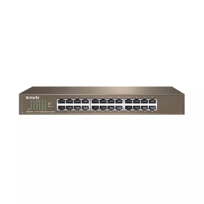 Nevaldomas komutatorius TENDA TEG1024D 24 prievadų Gigabit Ethernet, 48 Gbps, 8000 MAC adresų lentelė, mėlynas