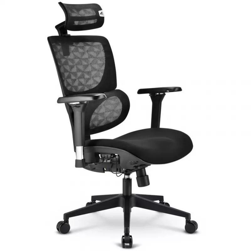 Biuro kėdė Sharkoon OfficePal C40 — juoda, ergonomiškas dizainas, reguliuojamas aukštis