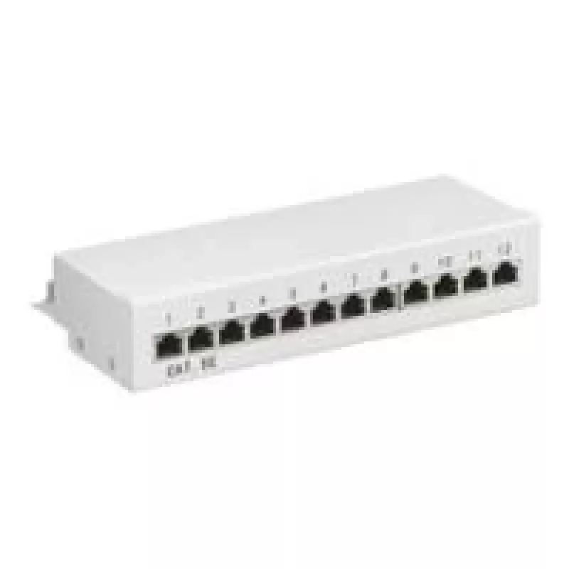Wentronic Goobay CAT 5e Mini / Stalinis pataisų skydelis, 12 prievadų, pilkas - STP ekranuotas, pilkas (93041)