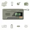 Nešiojamasis FM radijas MANTA RDI401G su saulės baterija, dinaminiu įkrovikliu, 4000–4500 mAh baterija, 5V USB išėjimu, 3W, žibintuvėlis