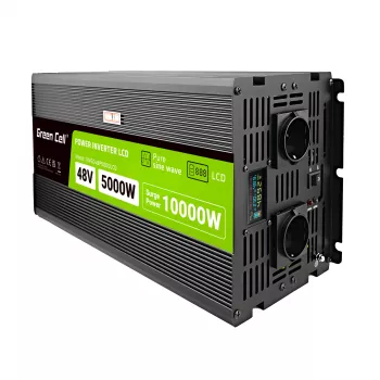 LCD keitiklis 48V 5000W/10000W gryna sinusinė su ekranu