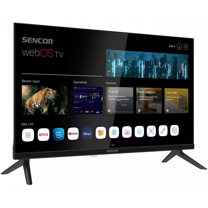 24 col. LED išmaniojo ekrano televizorius SENCOR SLE 24S830MB — HD raiška, energijos klasė E