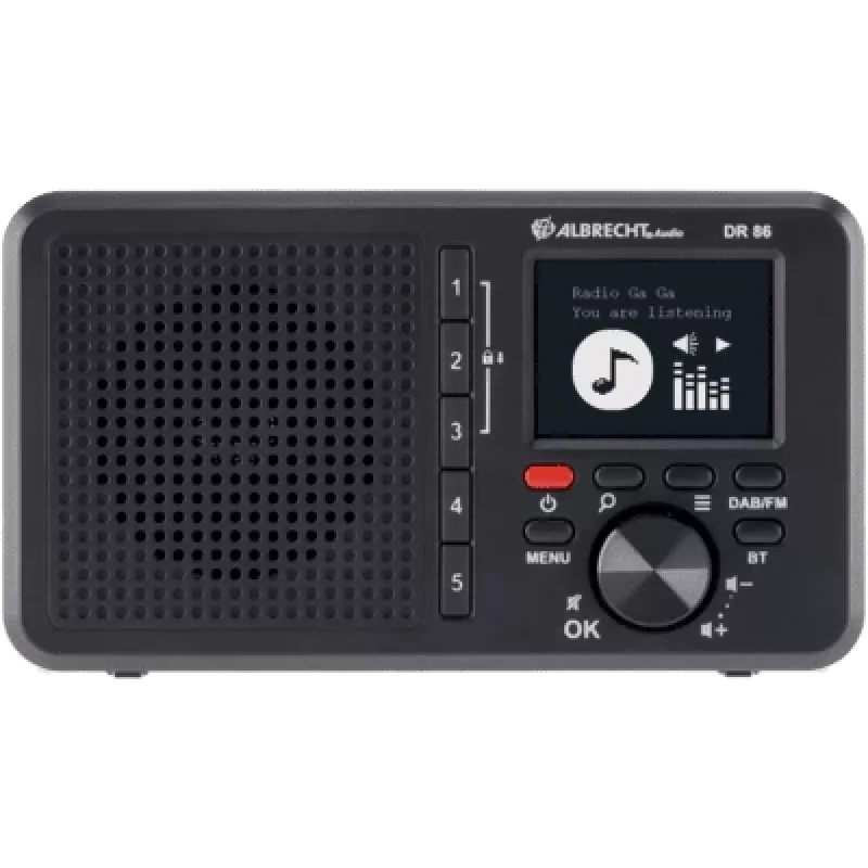 Albrecht DR 86 mažas senjorų skaitmeninis radijo imtuvas DAB+/UKW, juodas (27861)