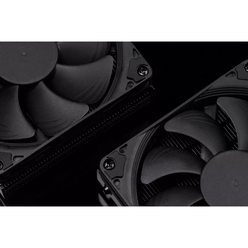 CPU aušintuvas Noctua NH-L9i chromax.Juoda, žemo profilio 92 mm ventiliatorius, LGA1151/LGA115x/AM4 palaikymas, 37 mm aukštis, 95x95 mm radiatorius