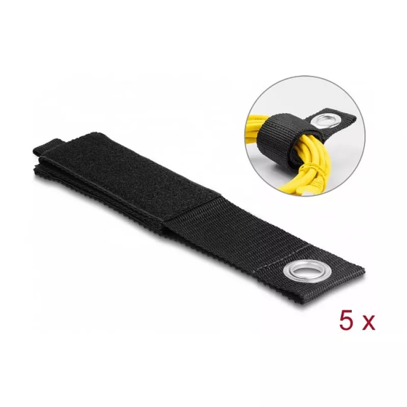 DeLOCK didelio atsparumo lipnios juostelės diržas 508x50mm juodas 5 vnt.