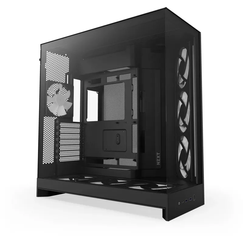 NZXT kompiuterio korpusas H9 Flow RGB+ Midi tower juodas