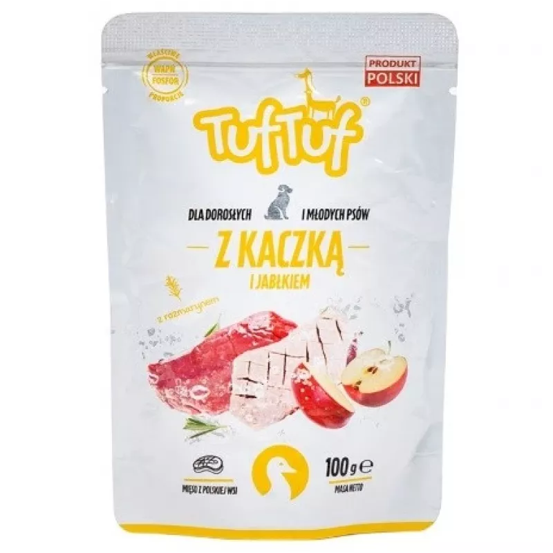 TUF TUF su antiena ir obuoliu - drėgnas šunų maistas - 100 g