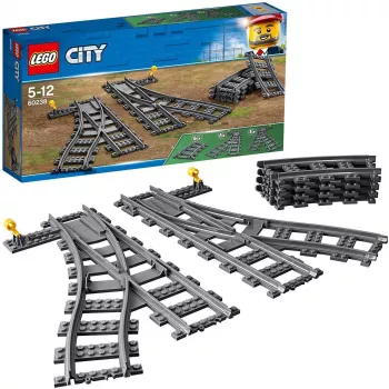 Konstravimo žaislų rinkinys LEGO City 60238 – geležinkelio iešmas ir priedai žaidimų komplektams
