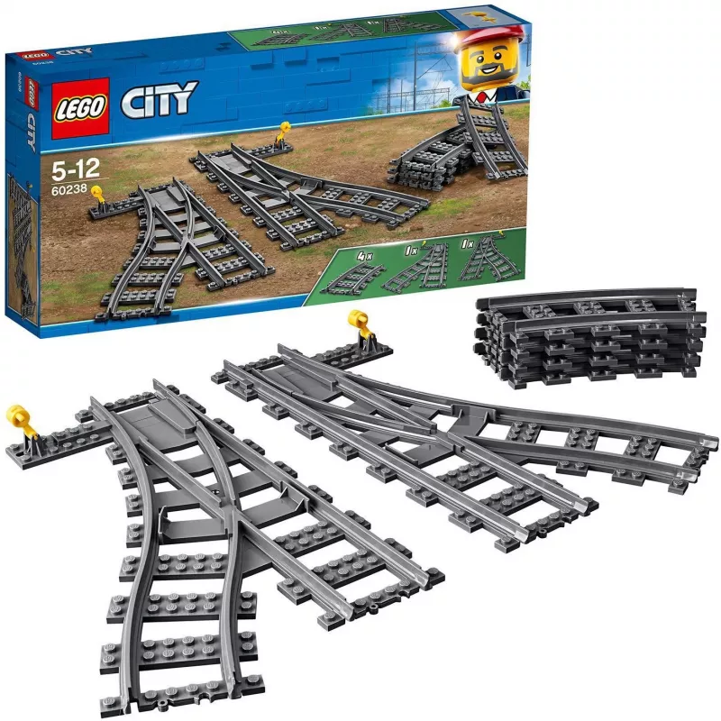Konstravimo žaislų rinkinys LEGO City 60238 – geležinkelio iešmas ir priedai žaidimų komplektams
