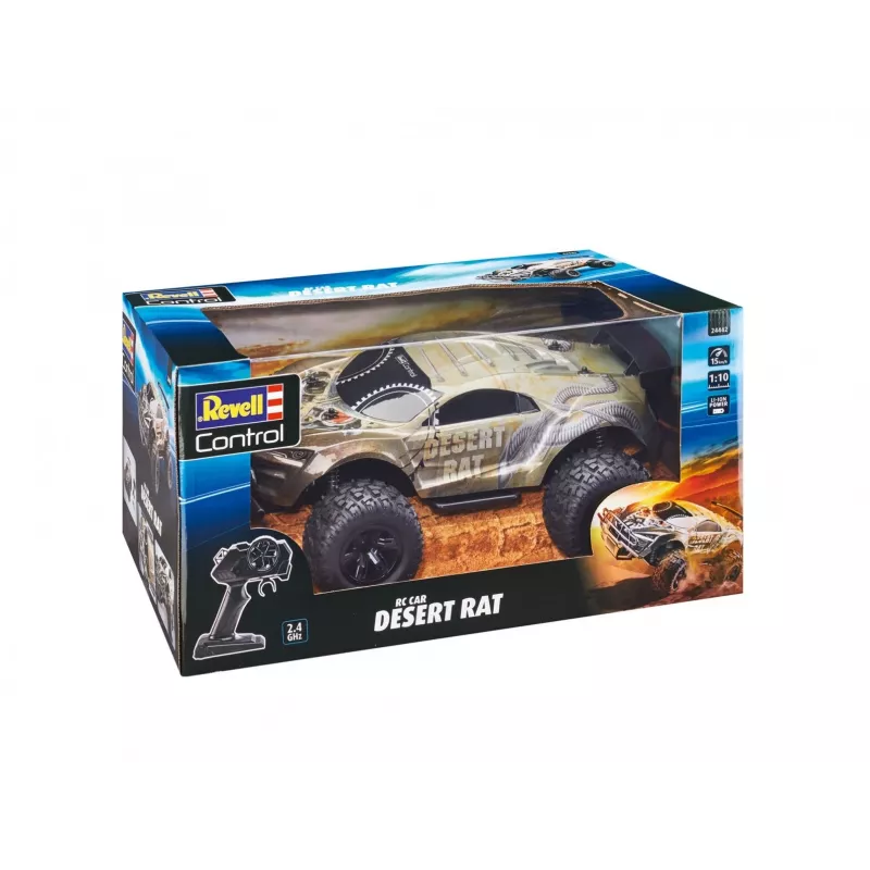 RC automobilis REVELL Desert Rat (modelis 24442) — pilkas ir juodas radijo bangomis valdomas visureigis