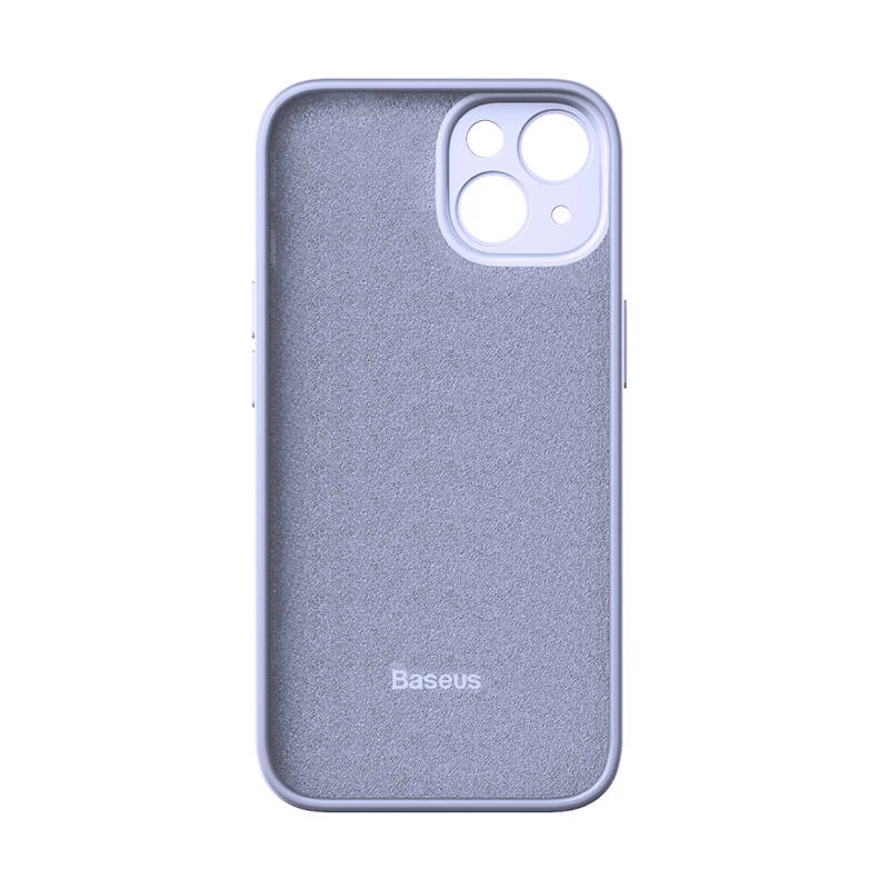 Baseus Liquid Silica Gel dėklas iPhone 14 Plus (levandų) + grūdintas stiklas + valymo rinkinys