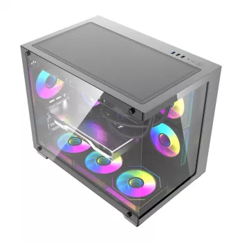 Kompiuterio korpusas DarkFlash B275 PRO (juodas) su 6 komplektuojamais aušinimo ventiliatoriais