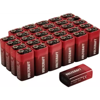 Voltcraft VC-16107990 9 V blokinė baterija šarminė-mangano 550 mAh 9 30 vnt. (VC-16107990)