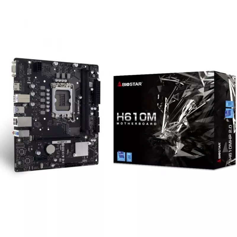 Biostar H610MHP 2.0 pagrindinė plokštė Intel H610 LGA 1700 Micro ATX