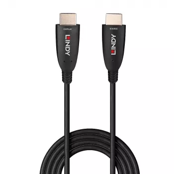 Lindy 10 m šviesolaidinis hibridinis HDMI 8K60 laidas, 10 m, HDMI A tipo (standartinis), HDMI A tipo (standartinis), 48 Gbit/s, juodas