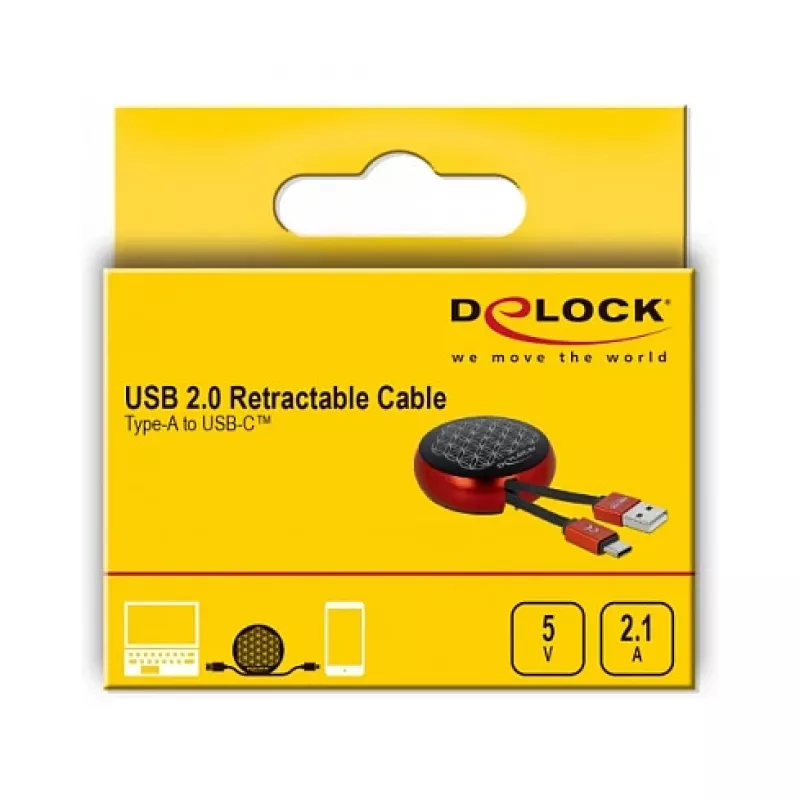Ištraukiamas laidas DeLOCK USB 2.0 Type-A į USB-C™ 85819