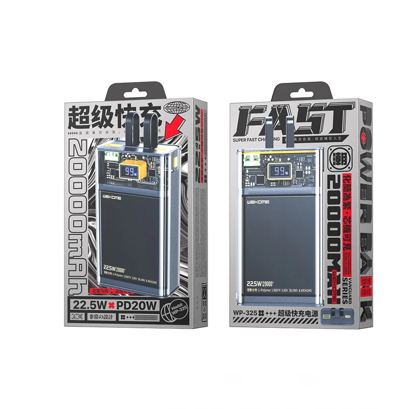 Išorinė baterija WK-WP-325, 10000 mAh talpa