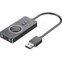 Išorinė USB 2.0 garso plokštė Vention CDRBF — 16 bitų, 44,1–48 kHz, maitinama per USB, 1 m kabelis, linijos įvestis / linijos išvestis