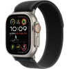 Juosta Apple 49 mm juoda Trail Loop M/L natūralaus titano apdaila