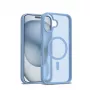 Crong Hybrid Matte Magnetic MagSafe dėklas iPhone 17 — permatomai mėlynas, PC+TPU