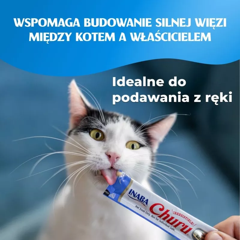 Šlapias kačių skanėstas INABA CHURU 80P su vištiena ir tunu — 80 x 14 g tūbelių