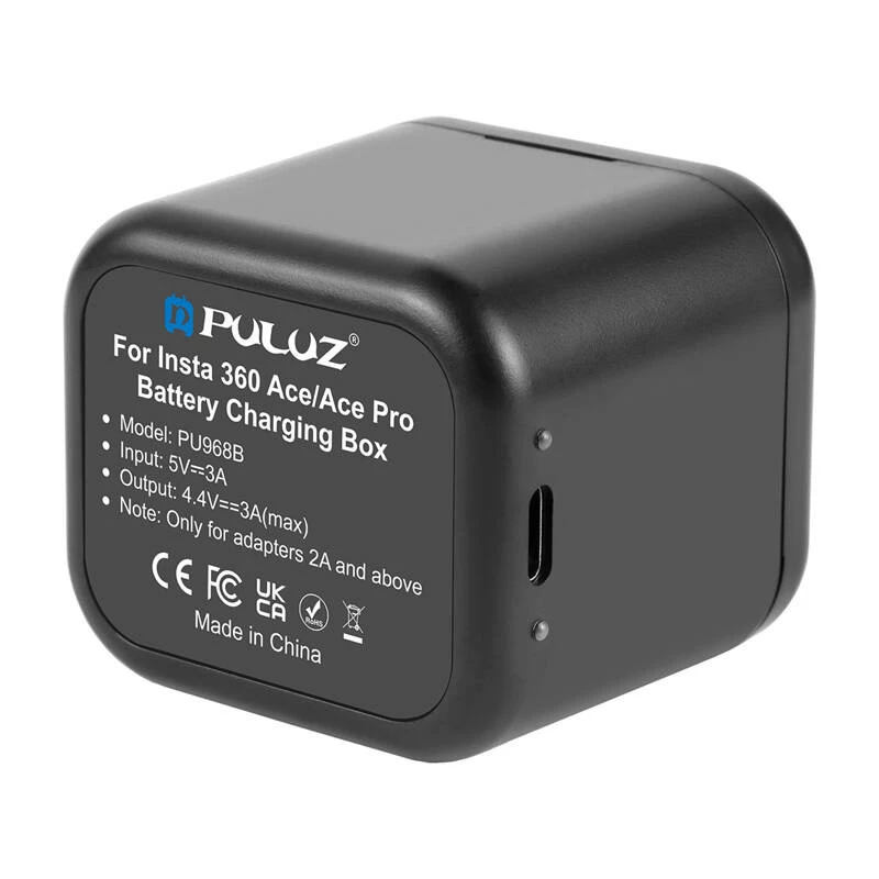 Puluz įkroviklio ir atminties kortelės dėklas Insta360 Ace / Ace Pro / Ace Pro 2 PU968B — laikymo ir įkrovimo priedas