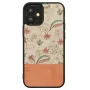 Apsauginis telefono dėklas Man and Wood skirtas iPhone 12 mini — rožinė gėlė juodame fone