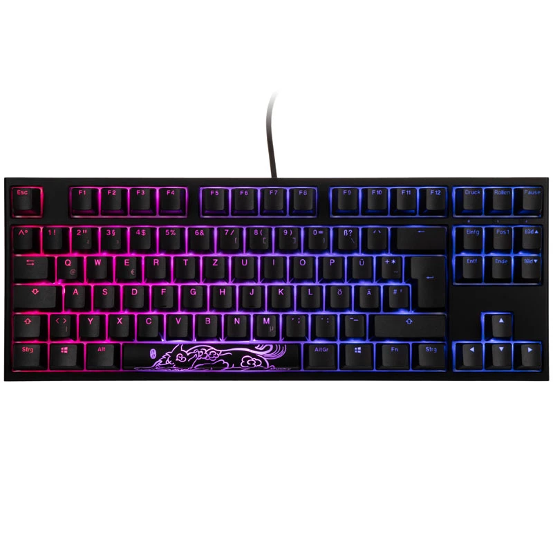 Ducky One 2 RGB TKL klaviatūra, žaidimams, USB, vokiška, juoda