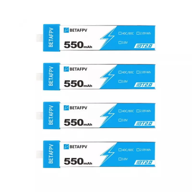 BetaFPV BT2.0 1S dronų baterijų rinkinys, 4 vnt., 550mAh, 3.8V