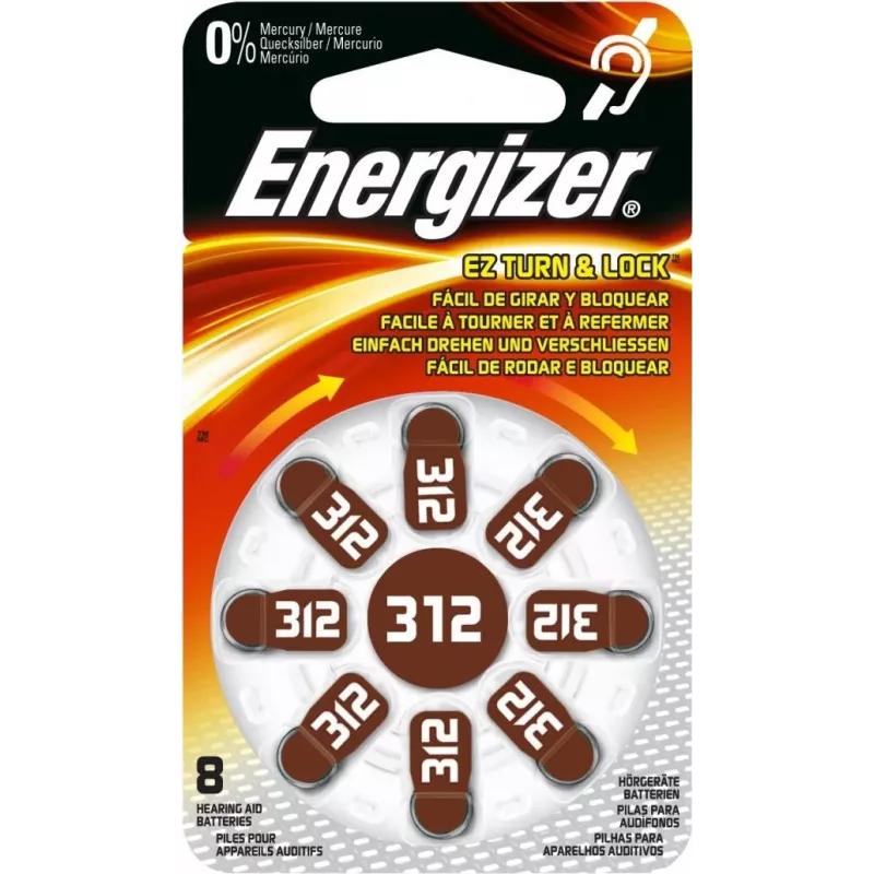 Energizer baterija cinko 312/8 vnt. Lizdinė pakuotė (639088)
