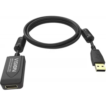 USB kabelis USB 2.0 Vision TC 5MUSBEXT+/BL Juodas 5 m