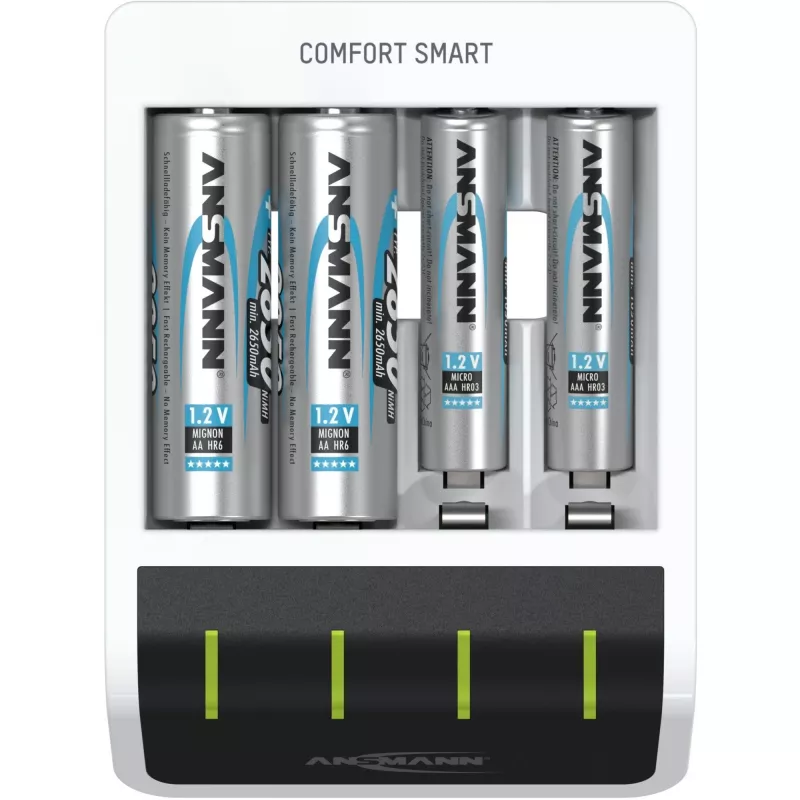 Baterijų įkroviklis Ansmann Comfort Smart buitiniams akumuliatoriams USB