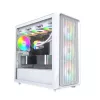 PC korpusas Montech X5M (W) Micro Tower, baltas — Micro-ATX/Mini-ITX, palaiko ATX PSU, 3x120mm priekyje, 1x120mm gale, 2x3.5 colio nišos, 4x2.5 colio nišos