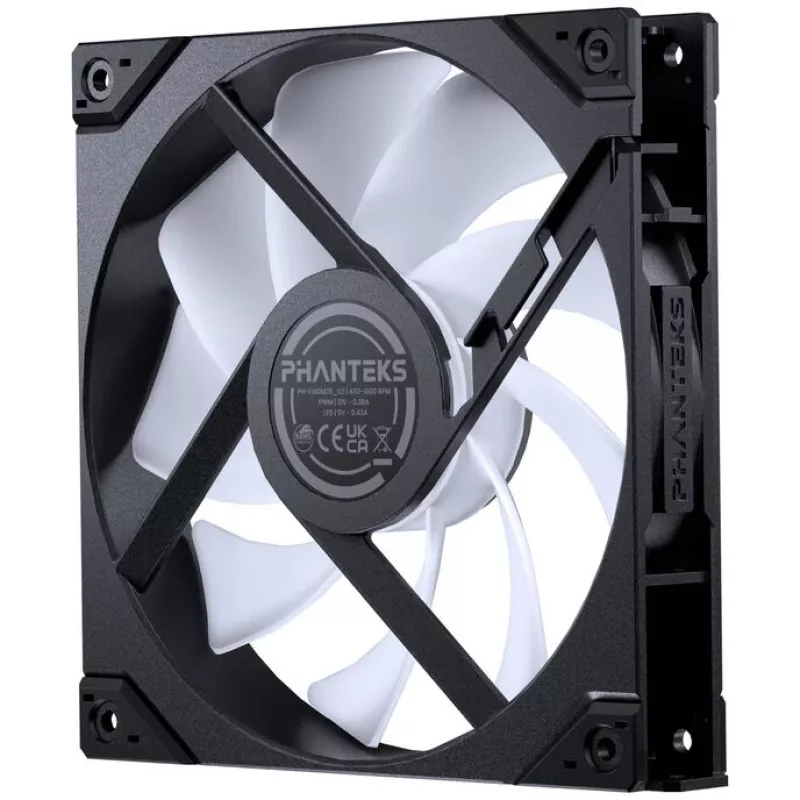 PHANTEKS M25 Gen2 PWM D-RGB 140 mm ventiliatorių 3 vnt. rinkinys, juodas
