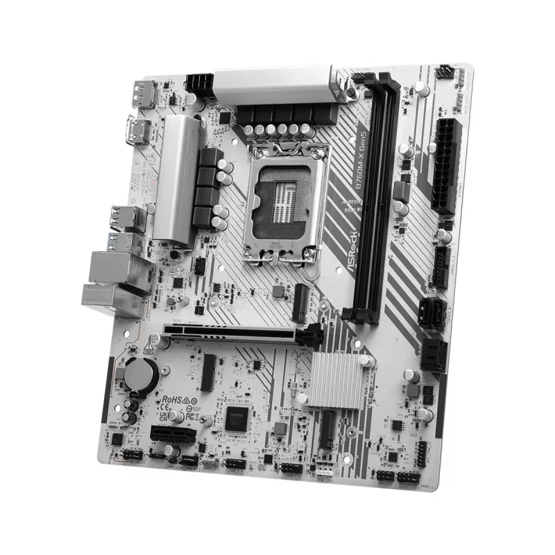 Pagrindinė plokštė ASROCK B760M-X GEN5 mATX, skirta LGA1700, 2× DDR5, DisplayPort ir HDMI